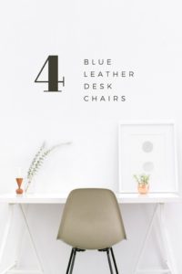 Blue Leather Desk Chair 